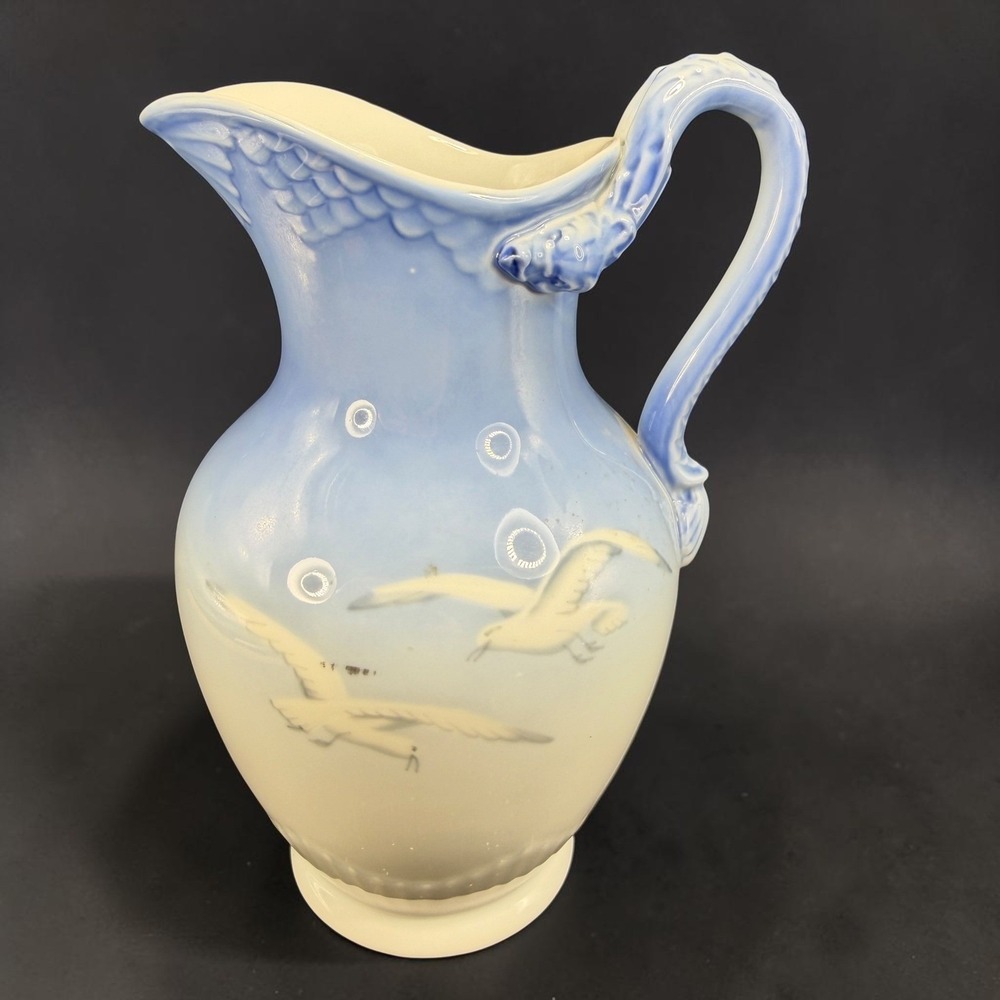 Bing‎ Grondahl Seagull Porcelain Pitcher Serpent Dragon Handle Danish Copenhagen
